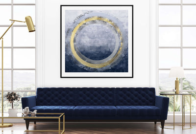 abstract wall art, navy & gold art print by arrtopia