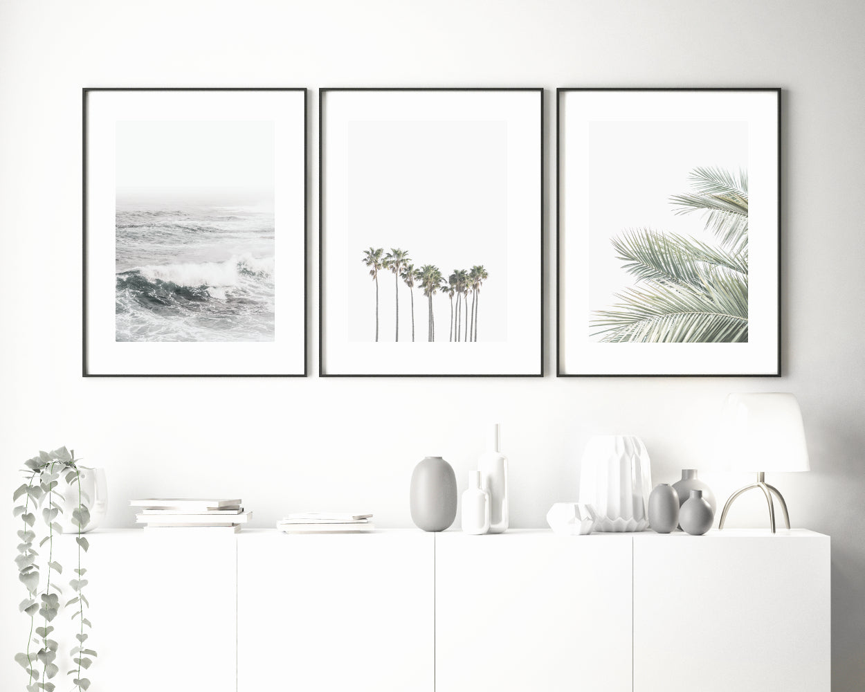 set of 3 prints, large coastal wall art | arrtopia