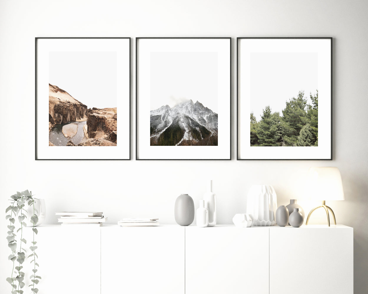 nature wall art set of 3 prints, landscape poster set | arrtopia