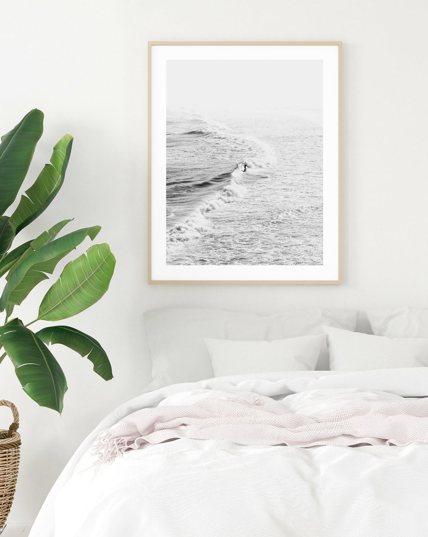 black & white surf art print, bedroom decor | arrtopia
