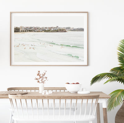 extra large Manly beach art print in a contemporary living room | arrtopia