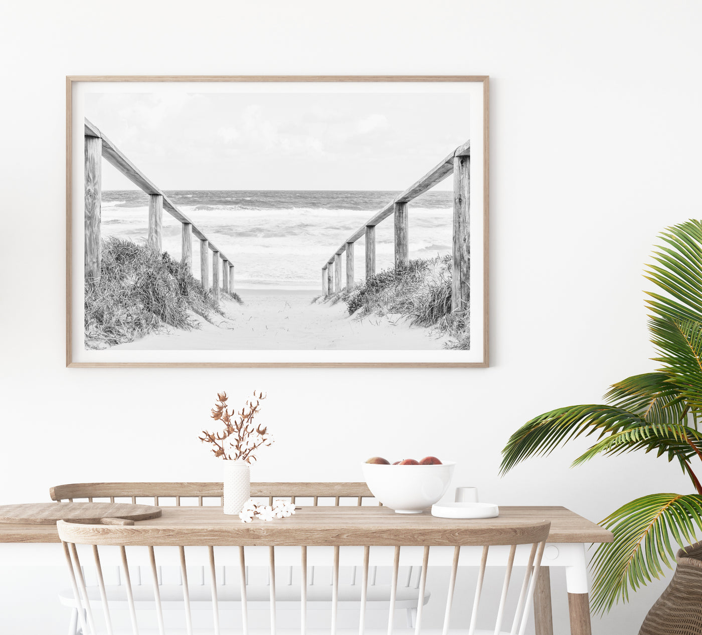 Coastal Wall Art, Black & White Beach Photography Print, Extra Large Wall Decor | arrtopia