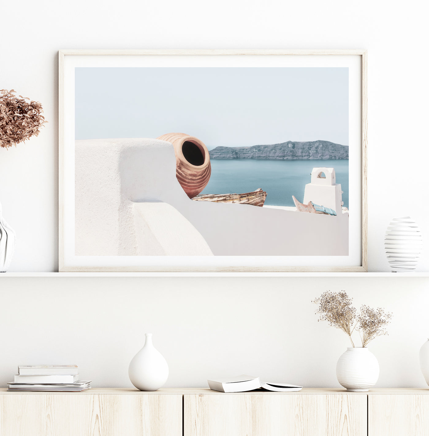 Greece Photography, Santorini Wall Art, Europe Print, Large Living Room Wall Decor | arrtopia