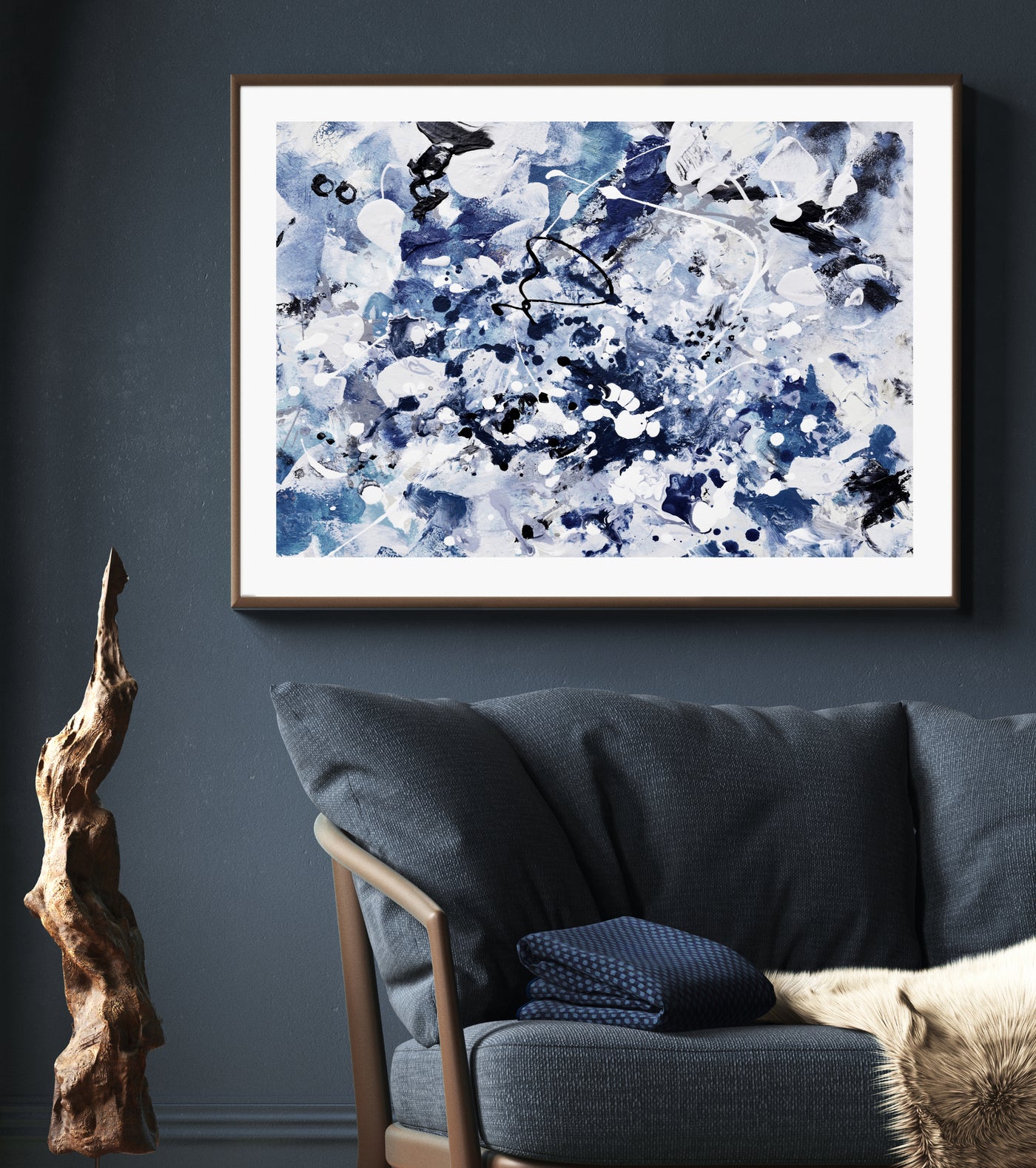 abstract wall art, blue wall decor | arrtopia