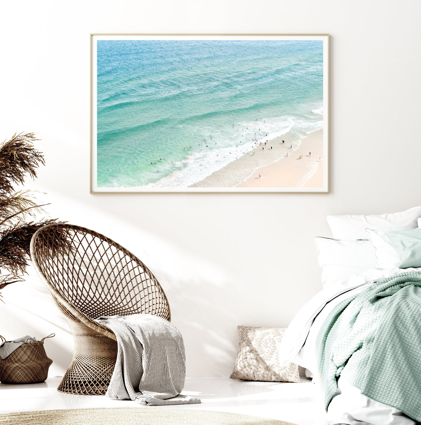 large aerial beach photography wall art print for bedroom by arrtopia 