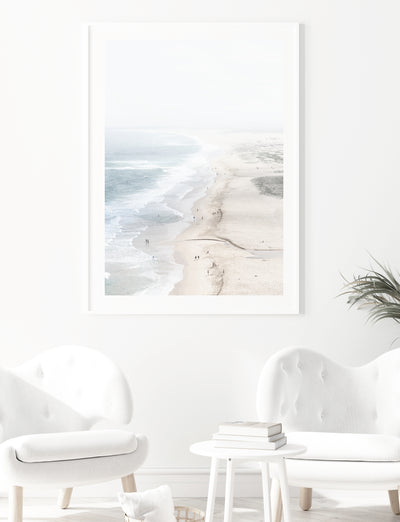 beach print for contemporary white decor, large canvas wall art | arrtopia