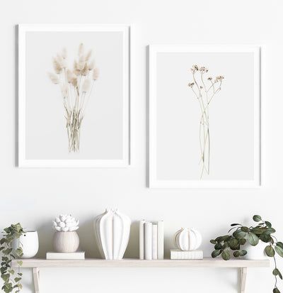 Wildflowers and Bunnytail Grass - Set of 2