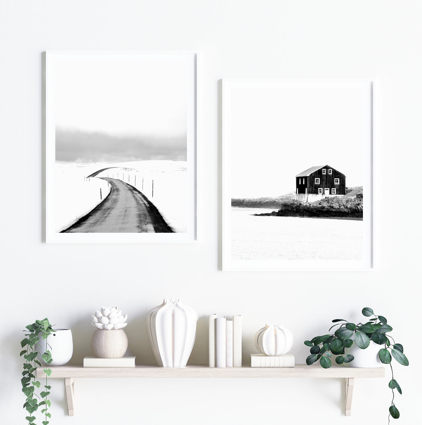 minimalist black & white iceland wall art set | arrtopia