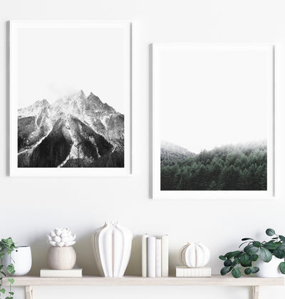 Nature Wall Art, Mountain and Forest Landscape Photography Print, Large Nordic Wall Decor | arrtopia