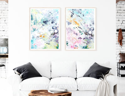 Abstract Wall Art, Contemporary Colorful Art Print Set, Ready-to-Hang Canvas, Extra Large Wall Decor | arrtopia