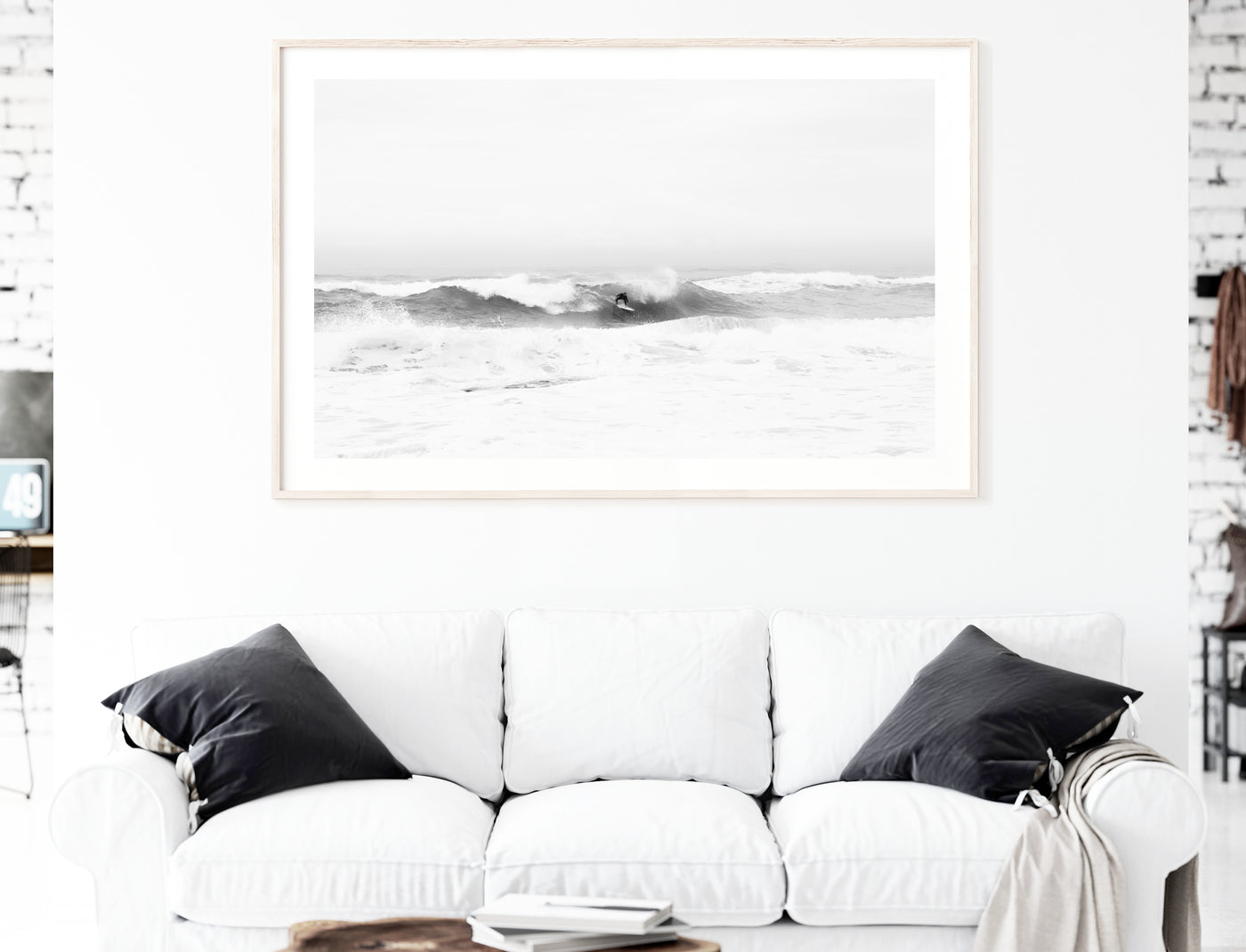 extra large black and white surfing wall art print | arrtopia