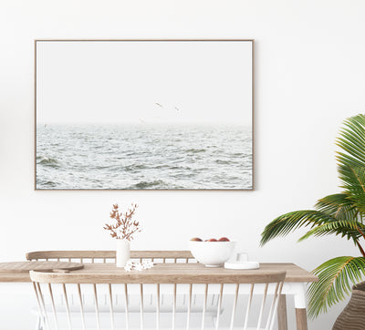 Neutral Coastal Wall Art,  Pastel Ocean Photography Print, Extra Large Wall Decor | arrtopia