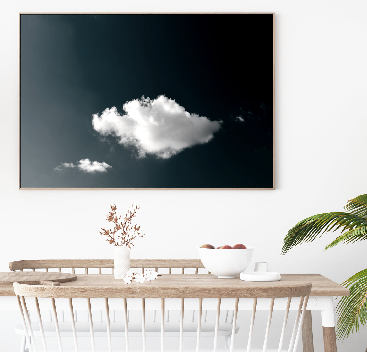 minimalist cloud wall art print, extra large canvas print | arrtopia