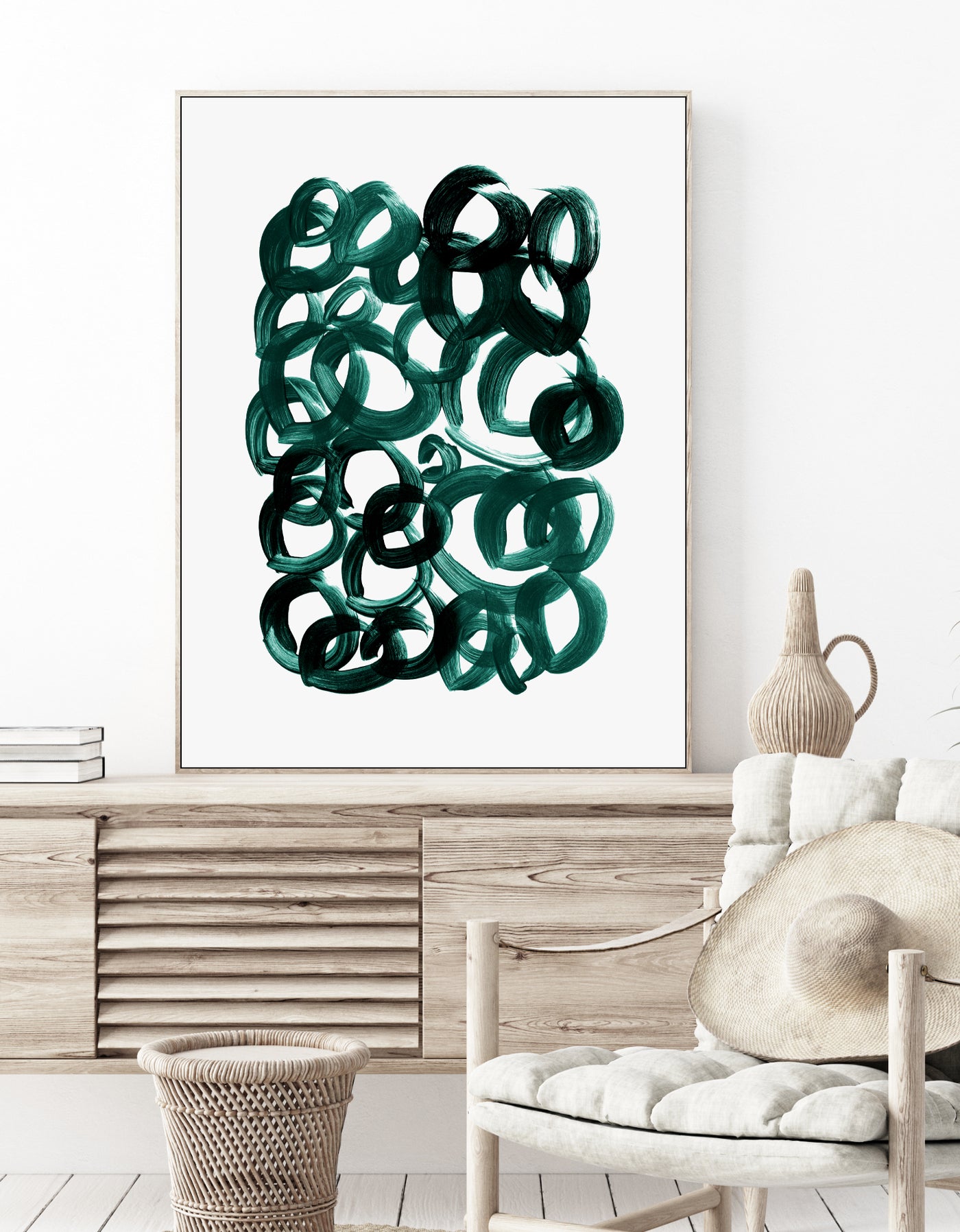 abstract art print, emerald wall decor by arrtopia