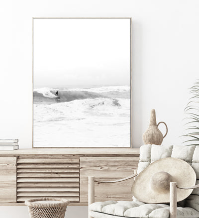 Coastal Wall Art, Black & White Surf Photography Print, Large Wall Decor | arrtopia