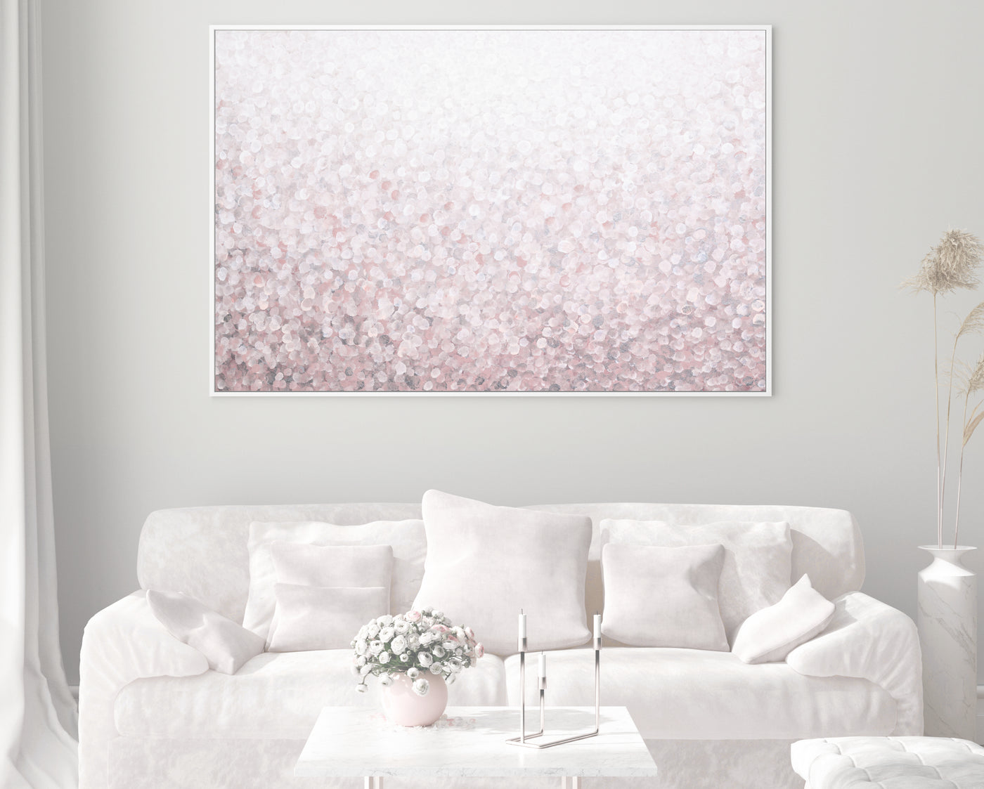 abstract art print, extra large canvas wall art, blush pink decor | arrtopia