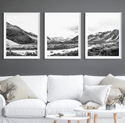 mountain wall art, nature poster set for living room | arrtopia