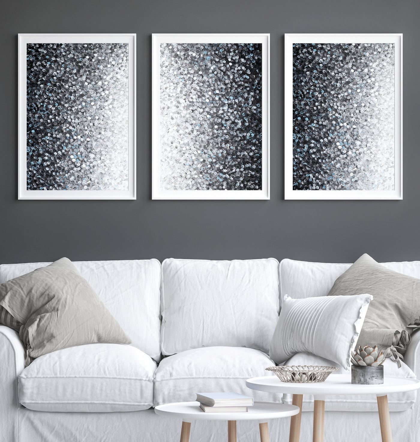 abstract wall art, dot art, modern artwork set for living room | arrtopia