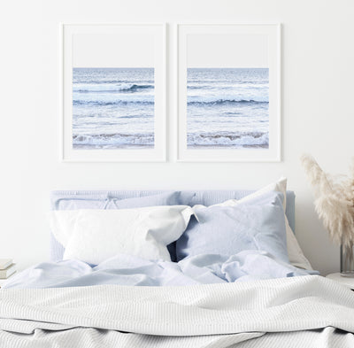 Coastal Wall Art, Pastel Beach Photography Print Set, Extra Large Wall Decor | arrtopia