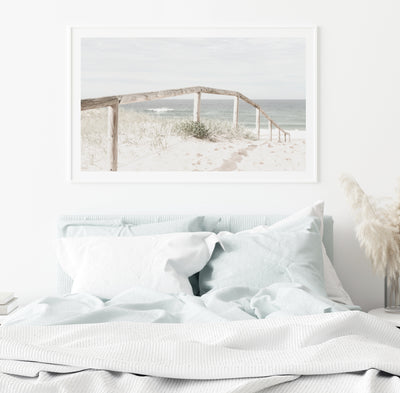 Neutral Coastal Wall Art, Beach Photography Print, Extra Large Bedroon Wall Decor | arrtopia