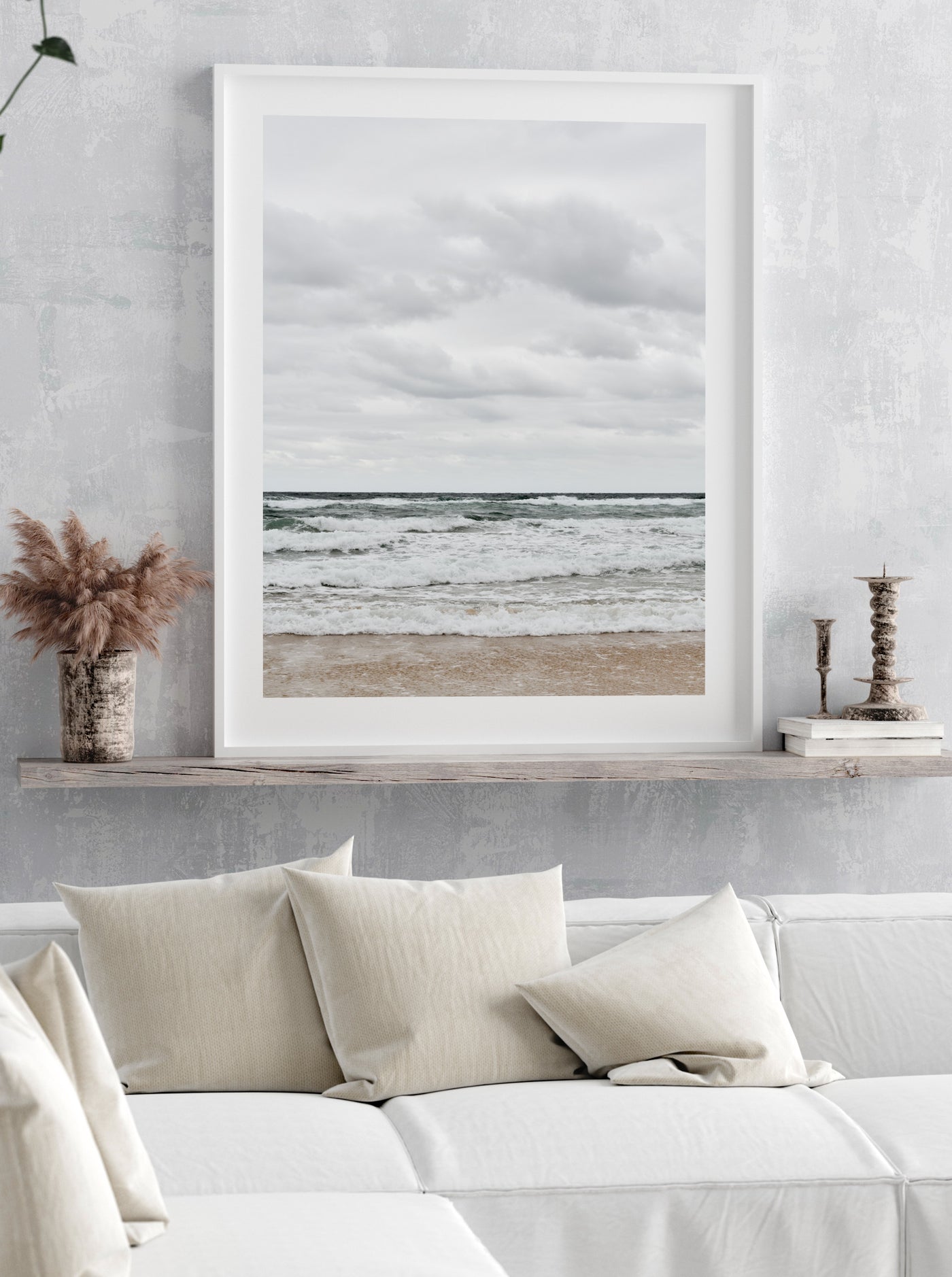 beach art print, neutral coastal artwork for living room | arrtopia