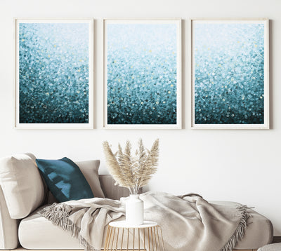 abstract wall art, modern art set for living room, teal decor | arrtopia