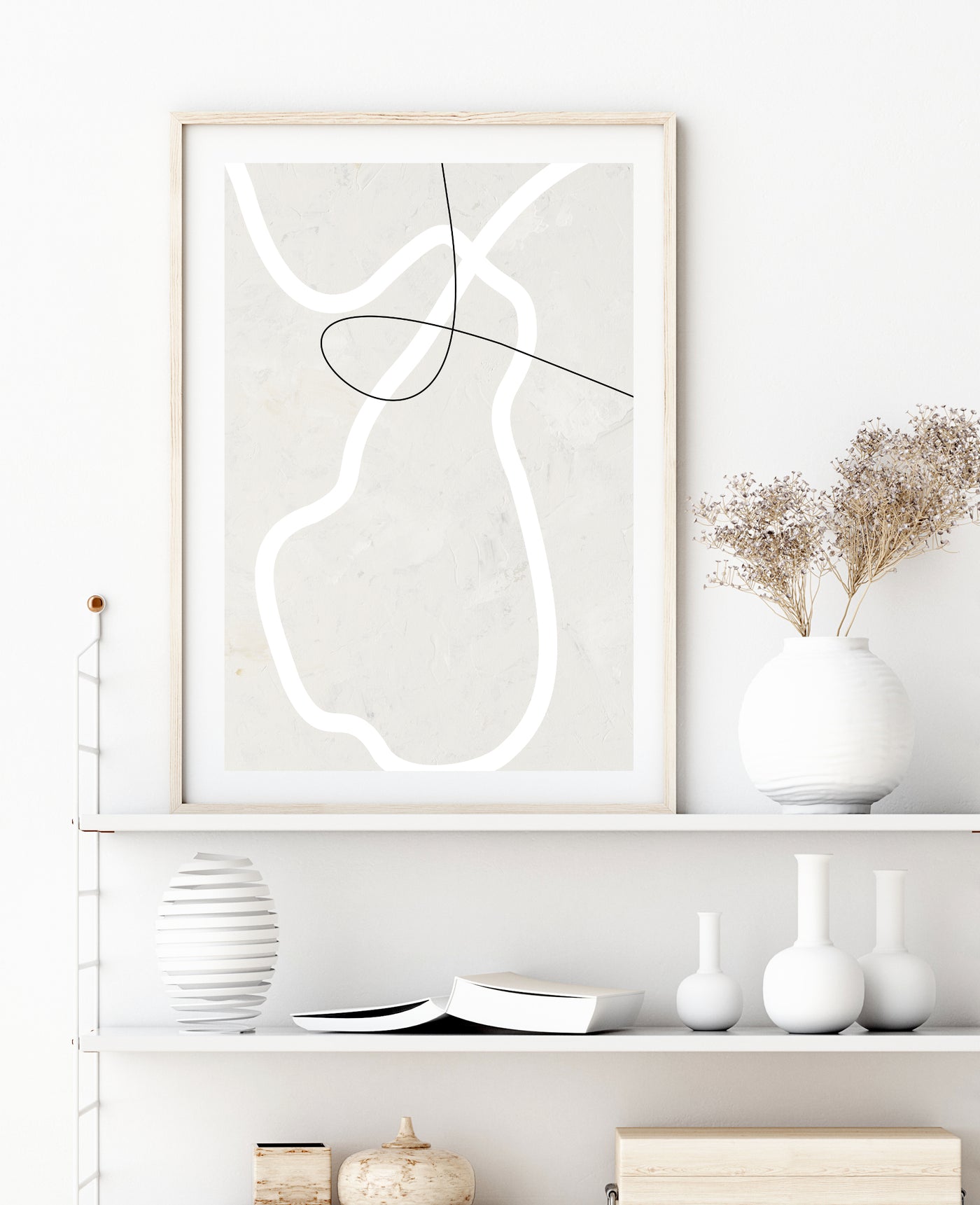 Abstract Wall Art, Contemporary Neutral Line Art Print, Ready-to-Hang Canvas, Extra Large Wall Decor | arrtopia