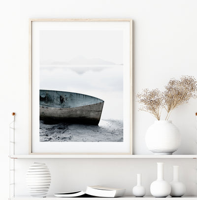 Landscape Wall Art, Boat Photography Print, Contemporary Living Room Interior Design | arrtopia