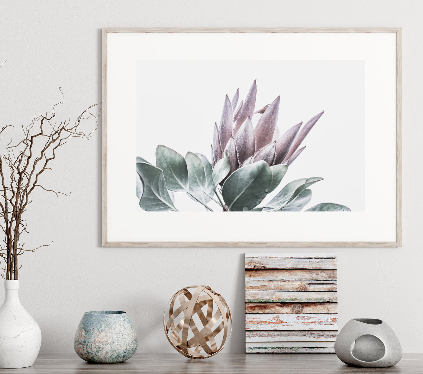 Botanical Wall Art, Protea Flower Print, Large  Living Room Wall Decor | arrtopia