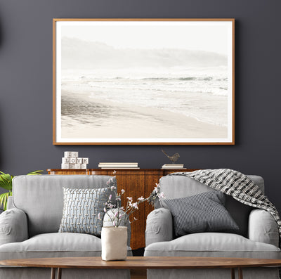 Coastal Wall Art, Beach Photography Print, Extra Large Neutral Wall Decor for Living Room | arrtopia
