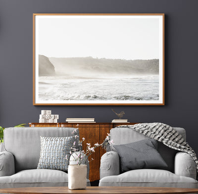 Neutral Coastal Landscapes Wall Art, Beach Photography Print, Extra Large Living Room Wall Decor | arrtopia
