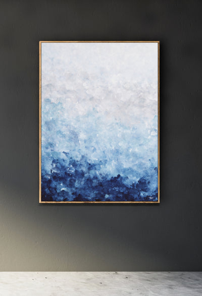 contemporary blue & gray abstract wall art print | arrtopia