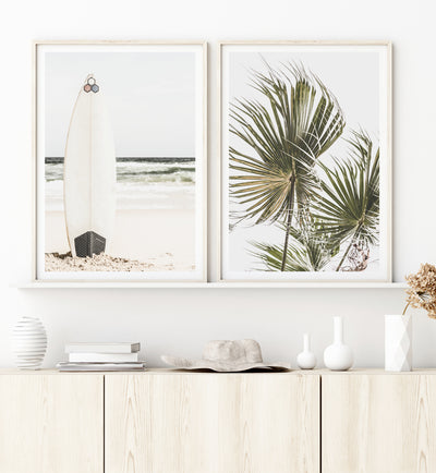A Surfboard on the Beach - Set of 2