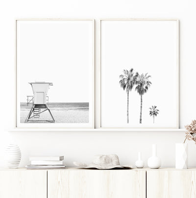 minimalist black & white coastal art set for living room | arrtopia