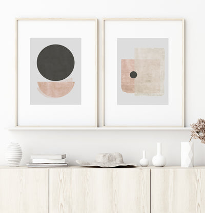 set of 2 abstract art prints, boho wall art | arrtopia