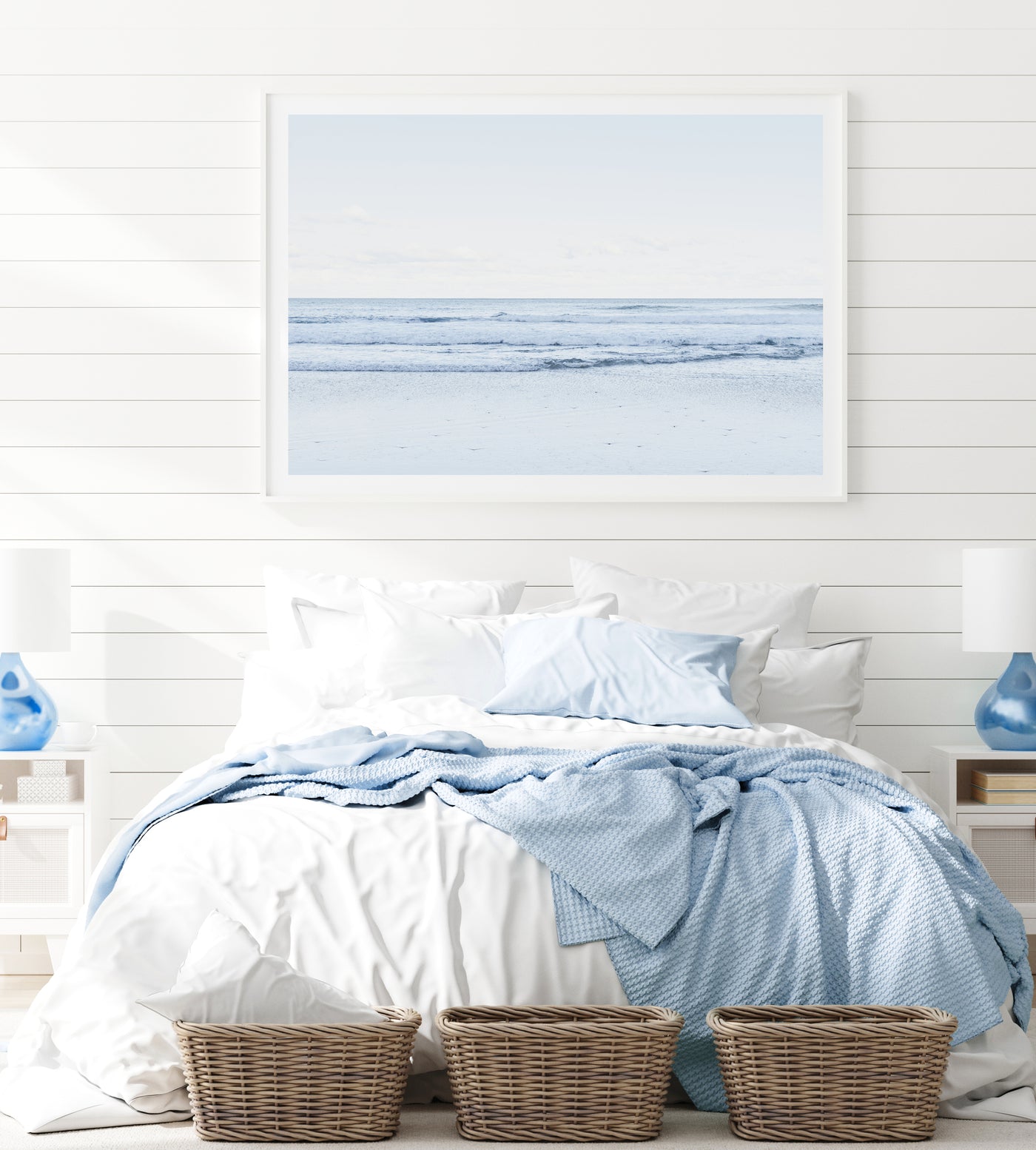 Pastel Coastal Wall Art, Ocean Beach Photography Print, Extra Large Wall Decor | arrtopia
