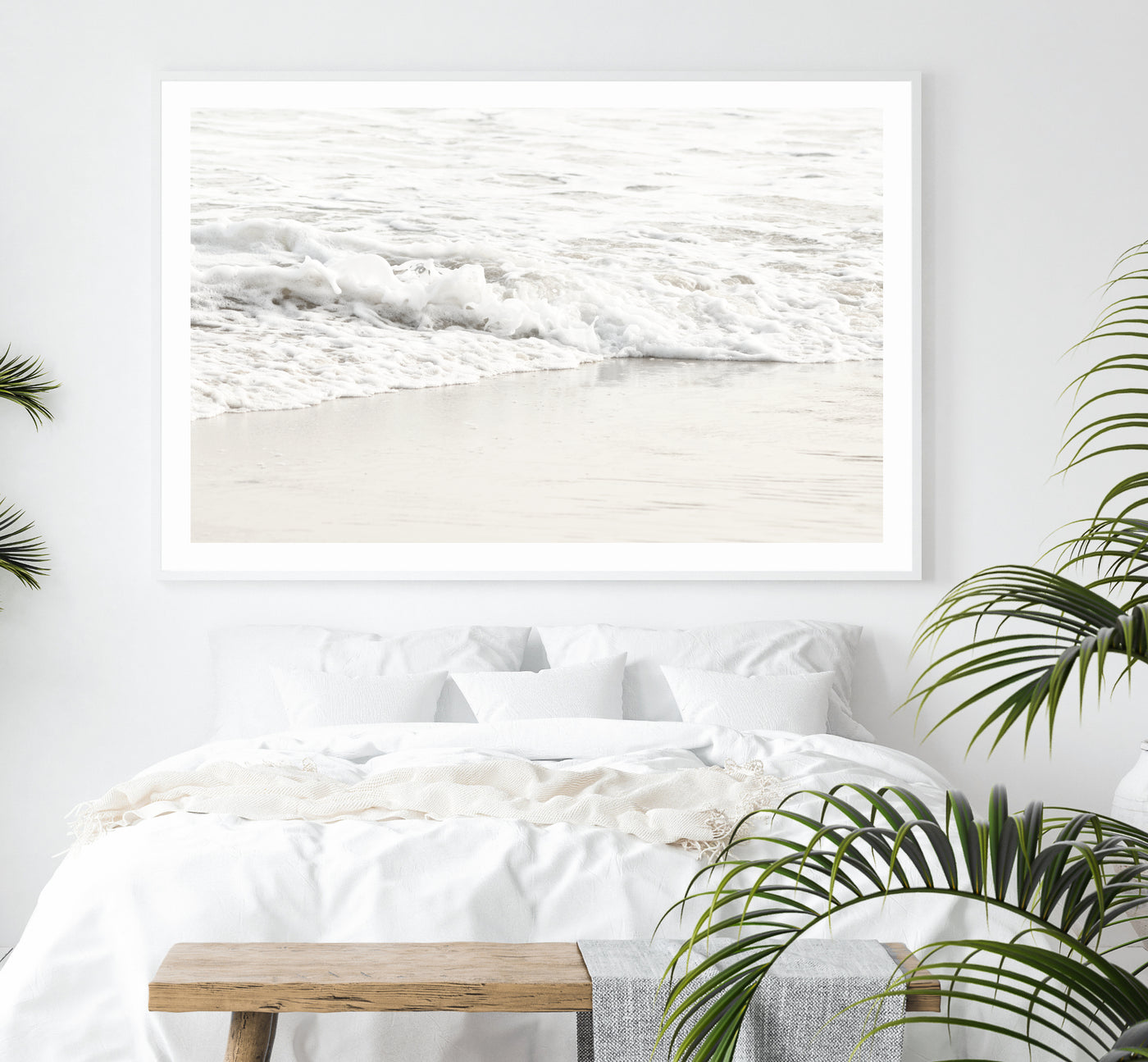 Pastel Coastal Wall Art, Neutral Beach Photography Print, Extra Large Wall Decor | arrtopia