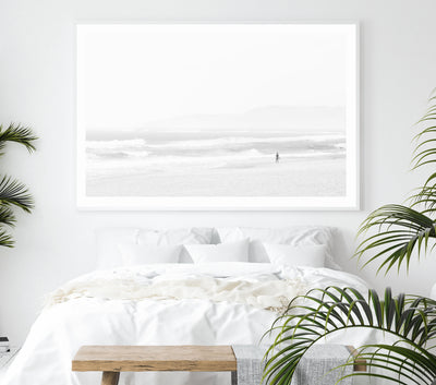 oversized minimalist beach wall art print for contemporary white decor | arrtopia