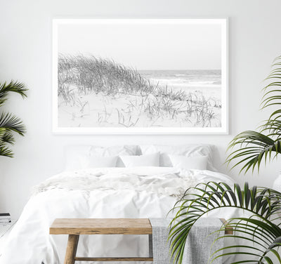 Black & White Coastal Landscape Wall Art,  Dune Scape Photography Print, Extra Large Wall Decor | arrtopia