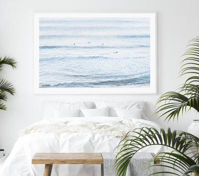 Surfers Photography Print, Pastel Coastal Wall Art, Extra Large Bedroom Wall Decor | arrtopia