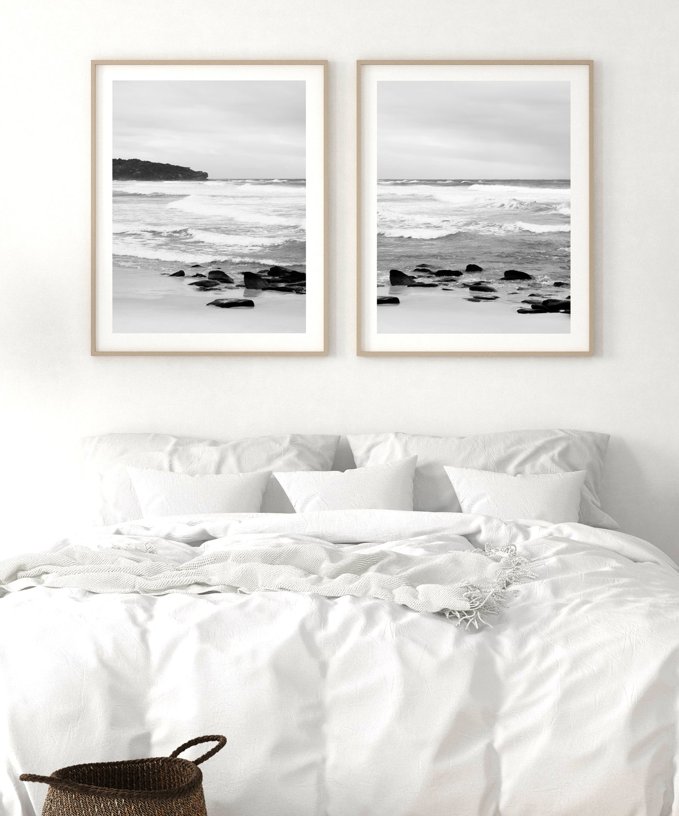 black & white beach wall art prints set of 2 | arrtopia