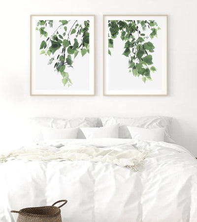 botanical wall art print set of 2, green decor | arrtopia