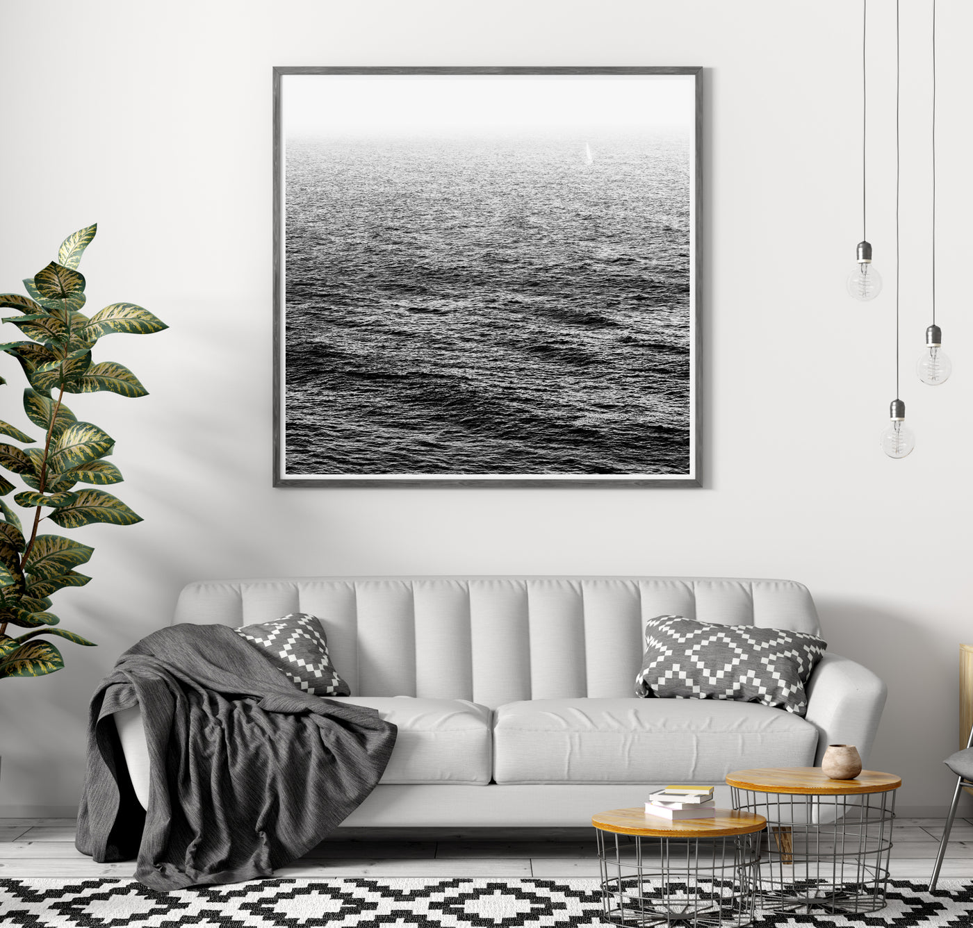 oversized ocean wall art, black & white coastal art print | arrtopia