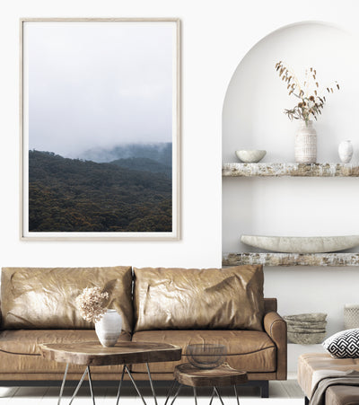 Nature Wall Art, Foggy Mountain Photography Print, Landscape Wall Decor | arrtopia