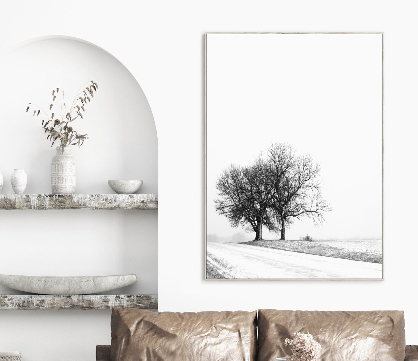 winter scenery art print, large canvas print for living room | arrtopia