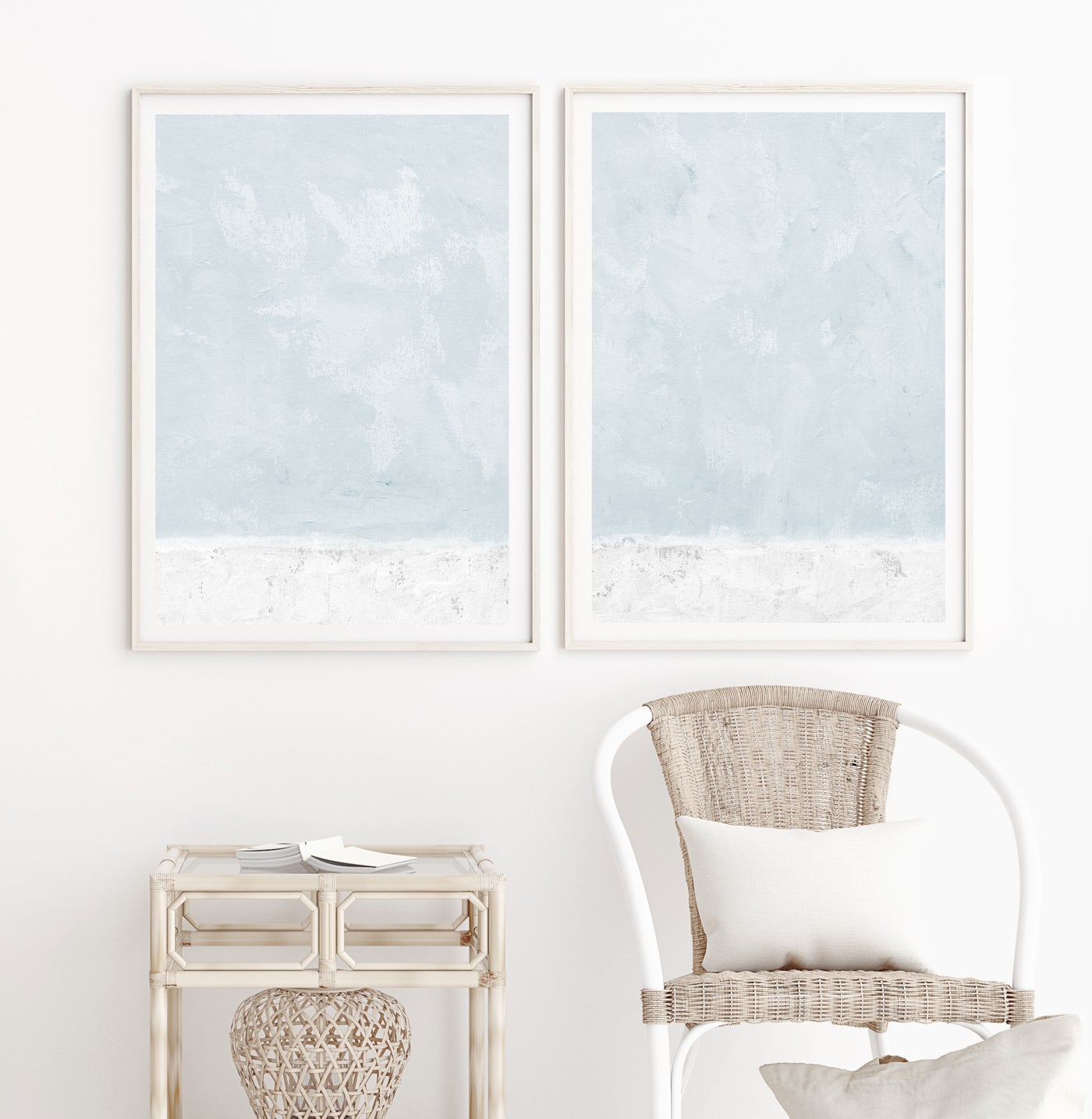 Abstract Wall Art, Contemporary Pastel Art Print Set, Ready-to-Hang Canvas, Extra Large Wall Decor | arrtopia