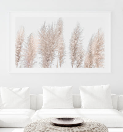 extra large pampas wall art print, white living room decor | arrtopia