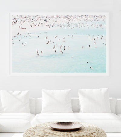 Bondi Beach Photography Print, Coastal Wall Art, Modern White Living Interrior Design | arrtopia