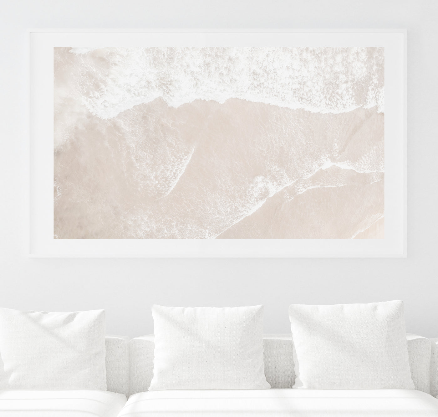 Neutral Coastal Wall Art, Aerial Beach Photography Print, Extra Large Wall Decor | arrtopia