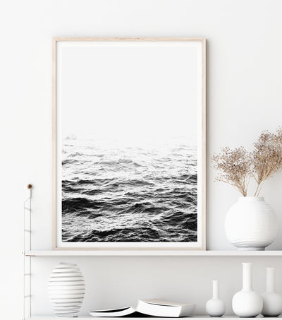 Black & White Coastal Wall Art, Ocean Photography Print, Extra Large Wall Decor | arrtopia
